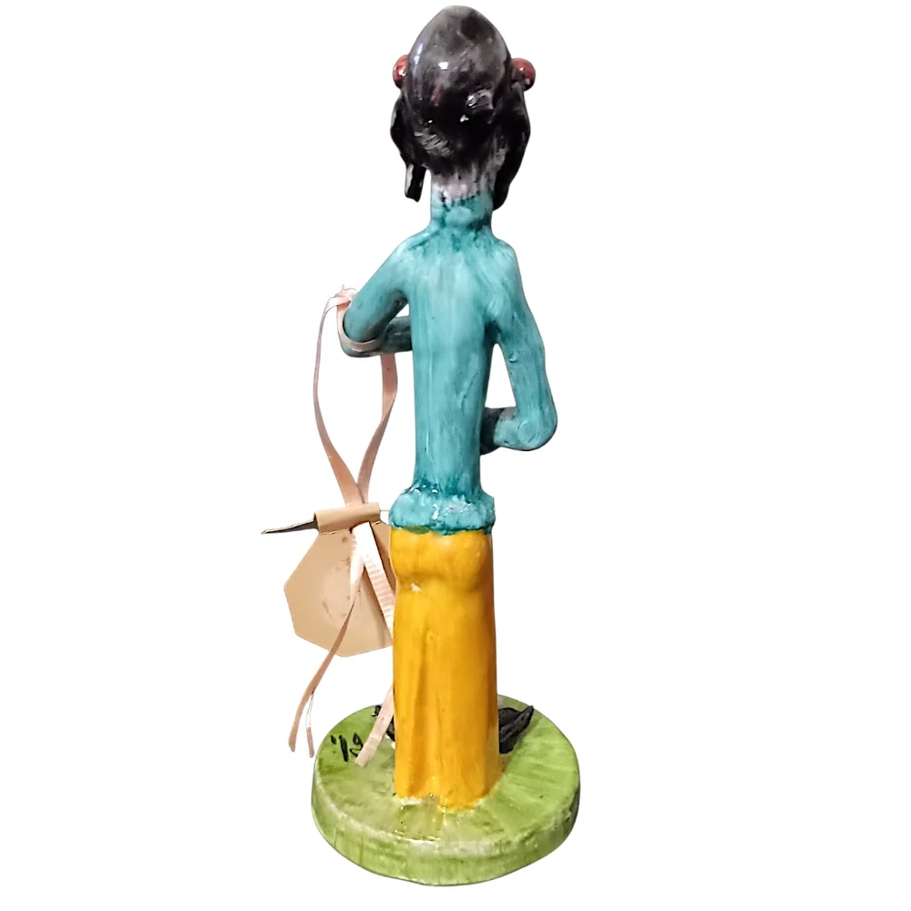 TP Ceramiche Poli Cesare Golf Figurine Female Golfer Pottery Art Gift Italy READ
